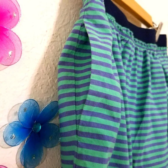 J. CREW Teal/Navy Stripe Skirt Sz 4 - Picture 6 of 8